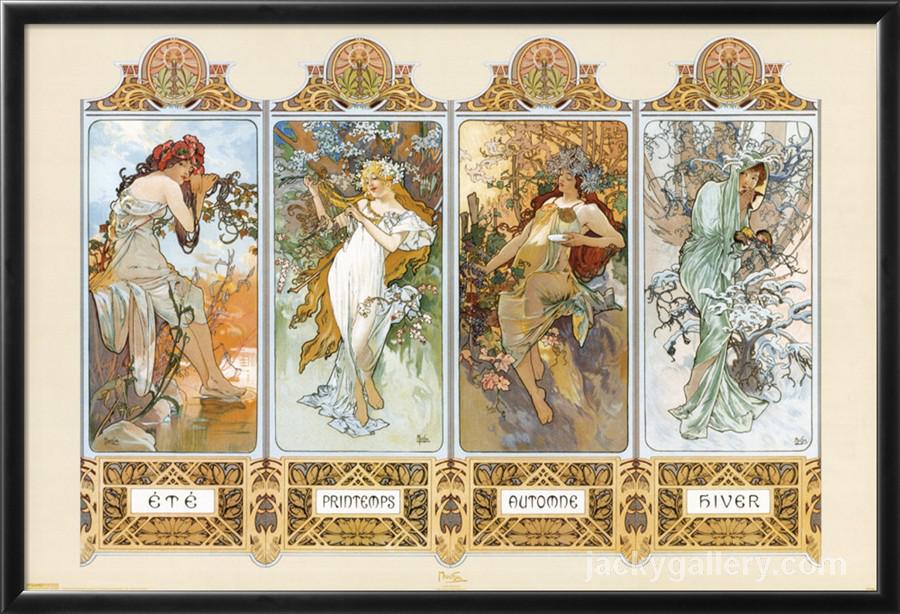 The Four Seasons, Alphonse Mucha painting